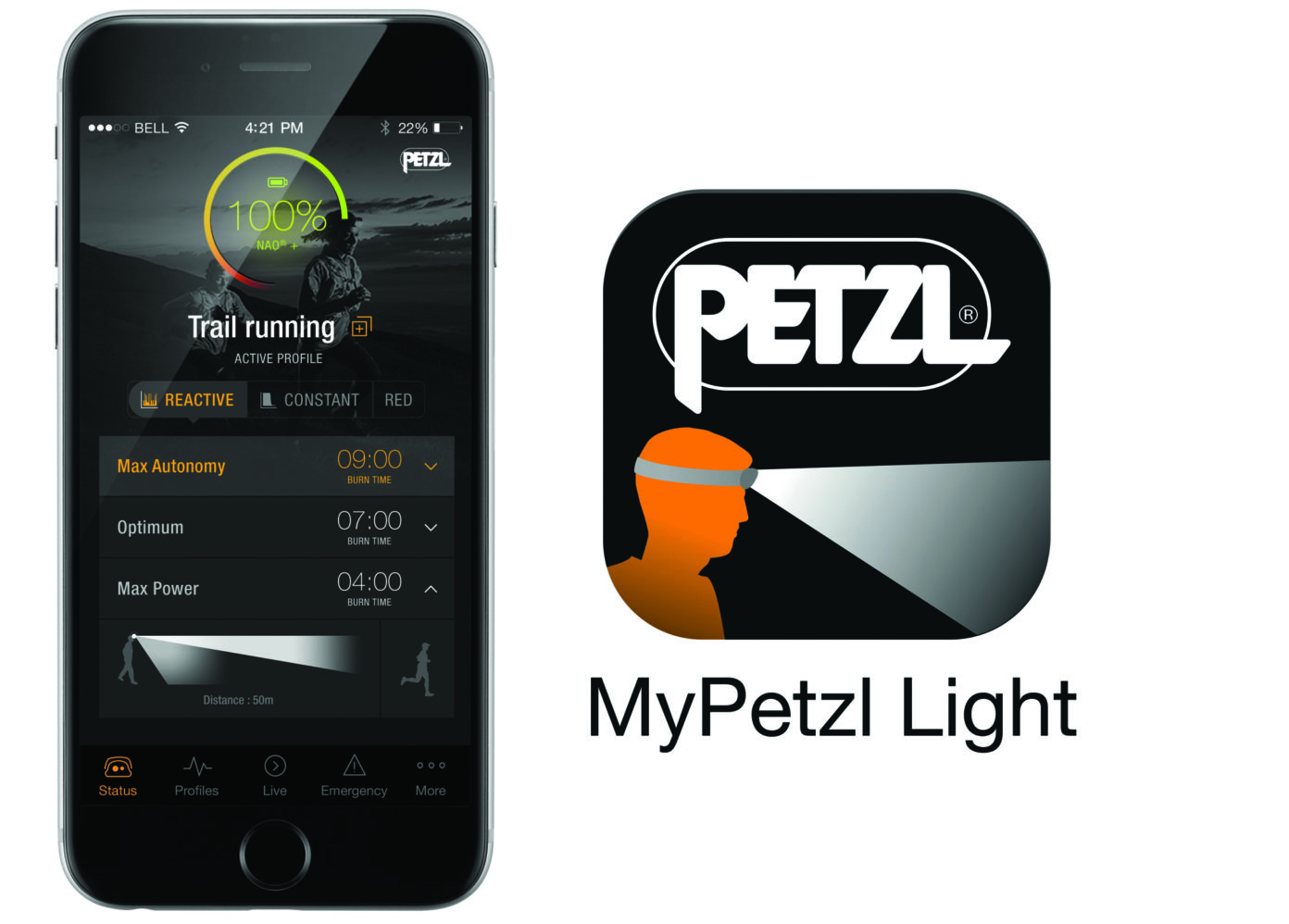 App für die Petzl NAO +