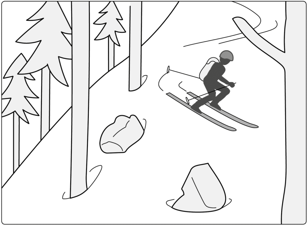 P﻿e﻿t﻿z﻿l﻿ Skitourenhelm schützt bei einem Sturz in der Abfahrt
