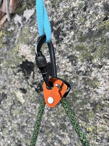 Rücklaufsperre mit dem Nano Traxion am Fels