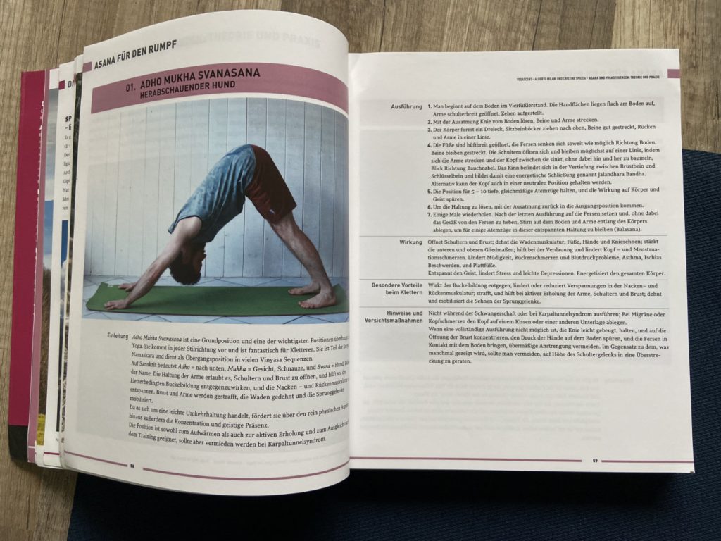Kletterer bei Yogaübung im YOGASCENT Buch