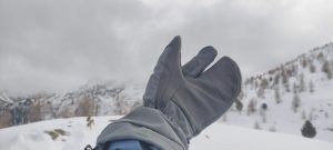 Reusch Discovery GORE-TEX TOUCH-TEC Lobster in Aktion im Schnee