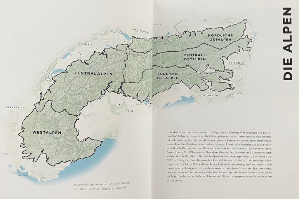 Karte im Die Alpen mit dem Fahrrad Buch