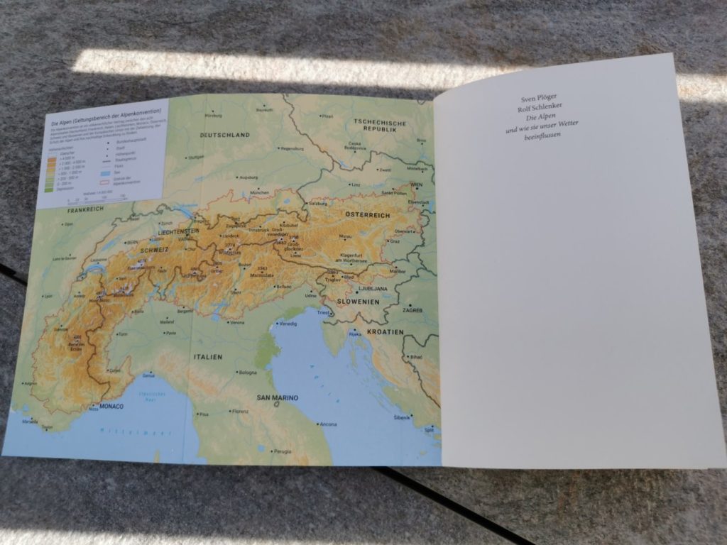 Übersichtskarte der Alpen im Buch Die Alpen und wie sie unser Wetter beeinflussen