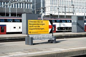 Bergwandern Sicherheitstipps: BFU Kampagnenplakat zur Sicherheit beim Bergwandern