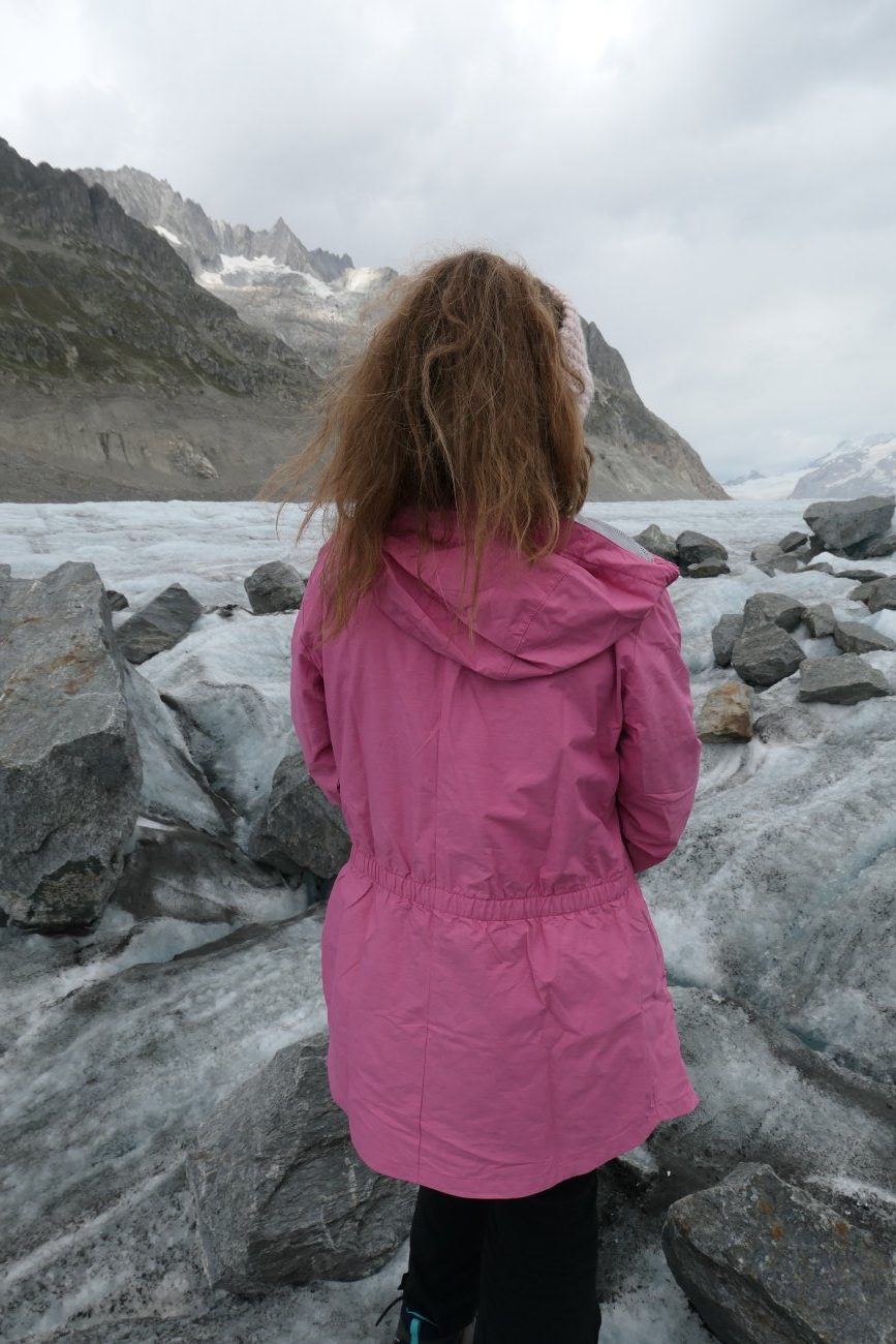 Wasserdichte Mädchenjacke Columbia Girl's Lillian Ridge Waterproof Jacket im Einsatz am Gletscher