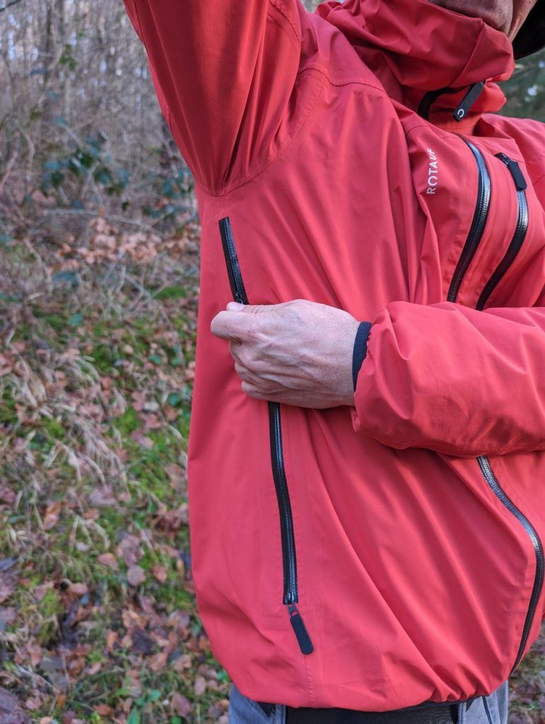 Armbelüftung der Rotauf Ultralight Jacke Herren