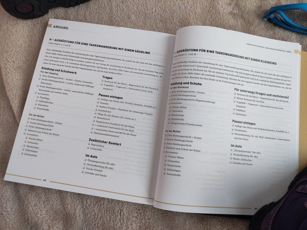 Packlisten und praktische Tipps im Buch Wandern mit den Allerkleinsten