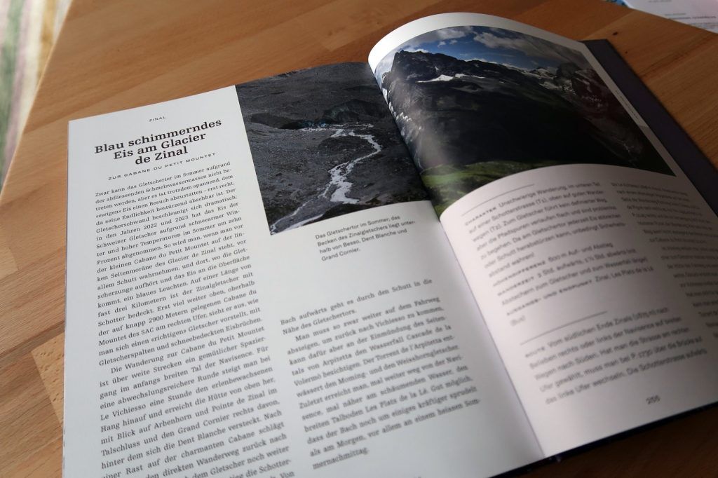 Ansprechendes Layout und Bildgestaltung des Buches Schauplatz Alpen.