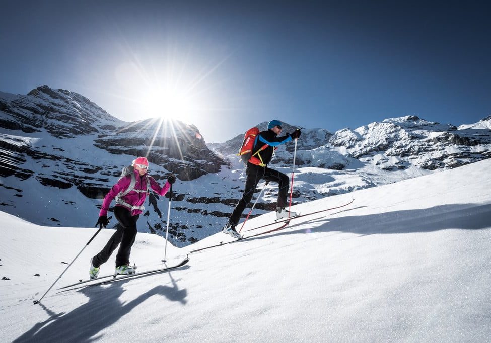 Skitour. Speed-Training in der Jungfrauregion, Schweiz.
